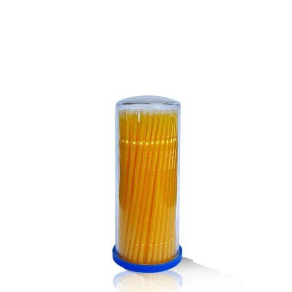 Disposable Applicator Tip Micro Brush Fine Yellow 100 Pcs