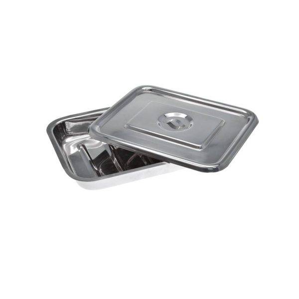 Stainless Steel Rectangular Surgical Instruments Tray With Cover