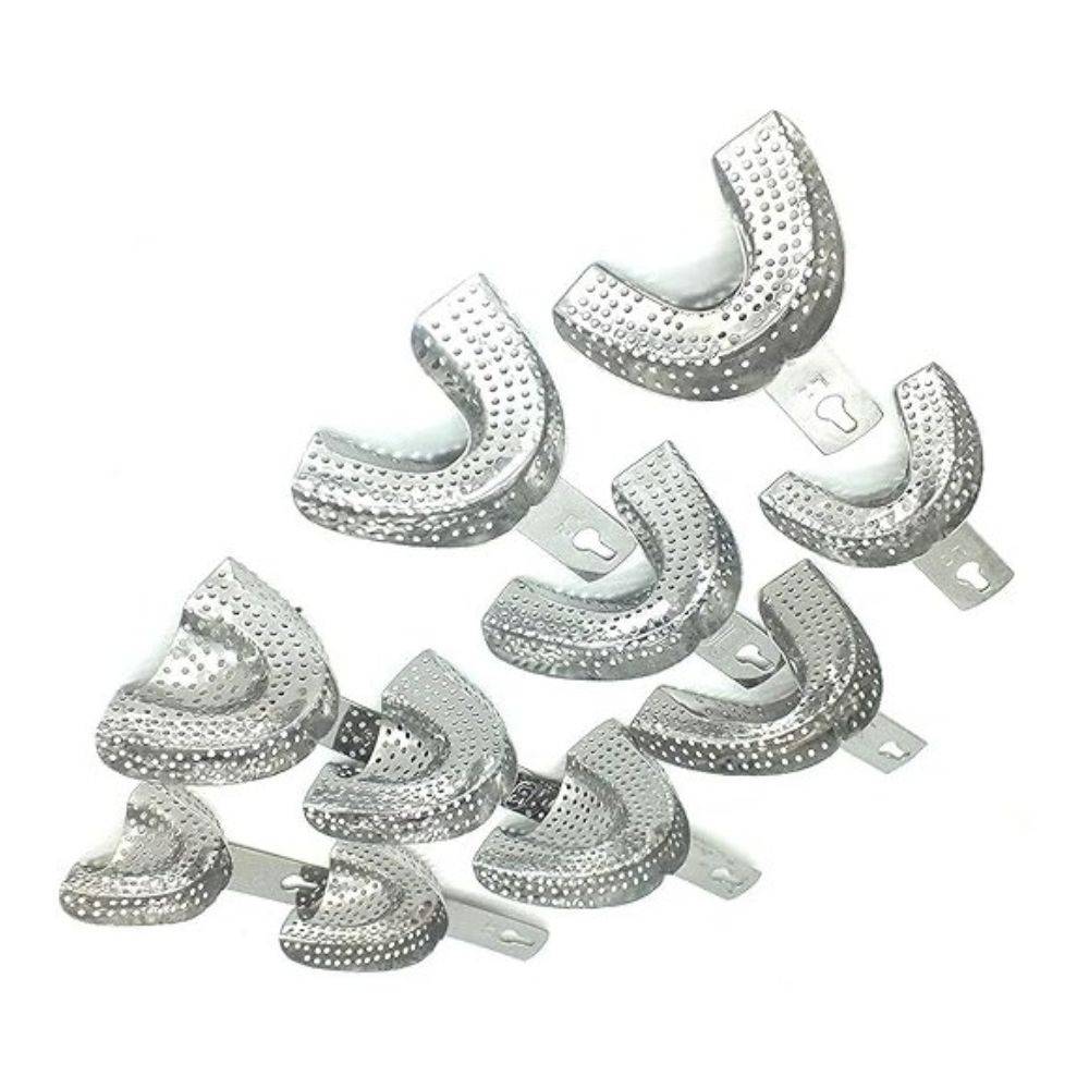 Perforated Impression Tray Dentulous Autoclavable 10 Pcs Set