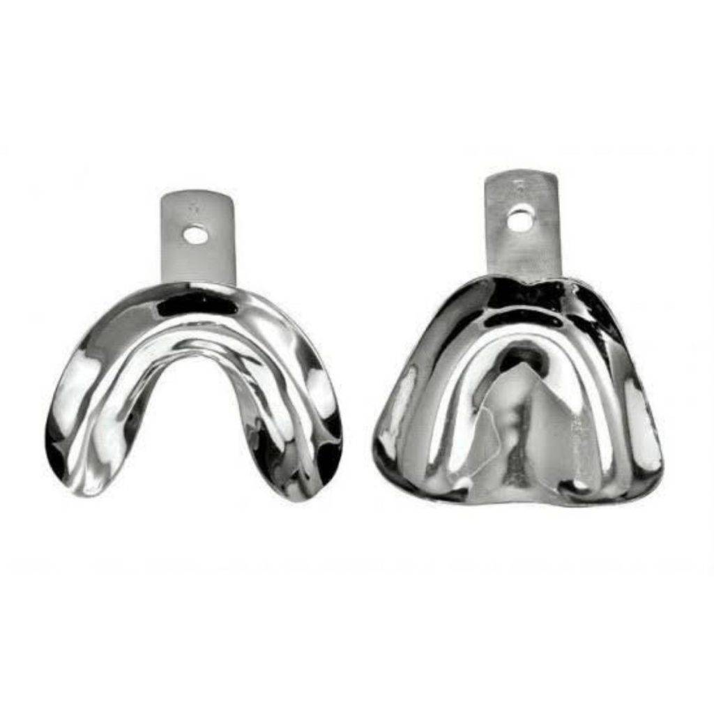 Non-Perforated Impression Steel Trays – Edentulous (8 Pcs)