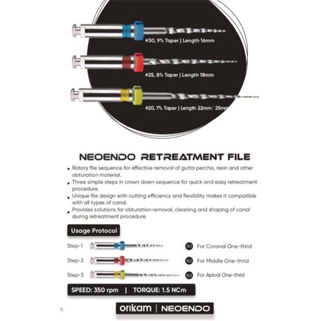 NEOENDO Retreatment Files – 3 Files Set
