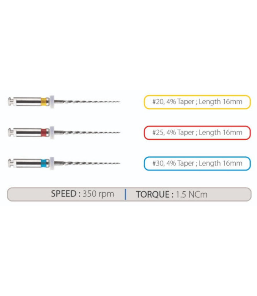 NEOENDO Pedoflex Rotary Files 16mm 4% Assorted